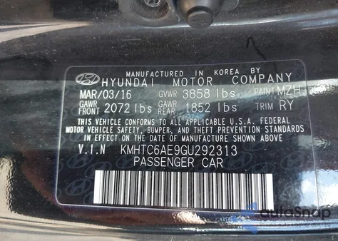 2016 Hyundai Veloster Turbo из США, поврежденный, VIN KMHTC6AE9GU292313